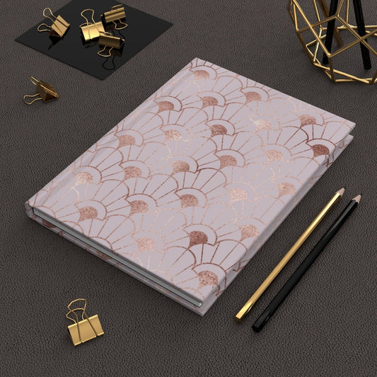 Rose Gold Art Deco Flowers Hardcover Journal - Puffin Lime