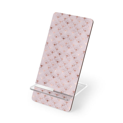 Rose Gold Art Deco Flowers Mobile Display Stand for Smartphones - Puffin Lime