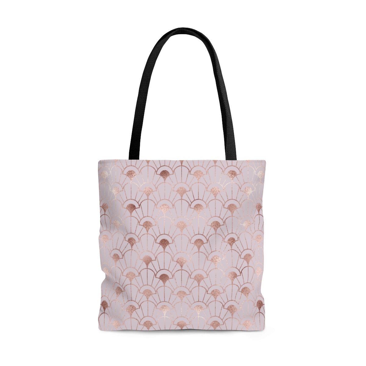 Rose Gold Art Deco Flowers Tote Bag - Puffin Lime