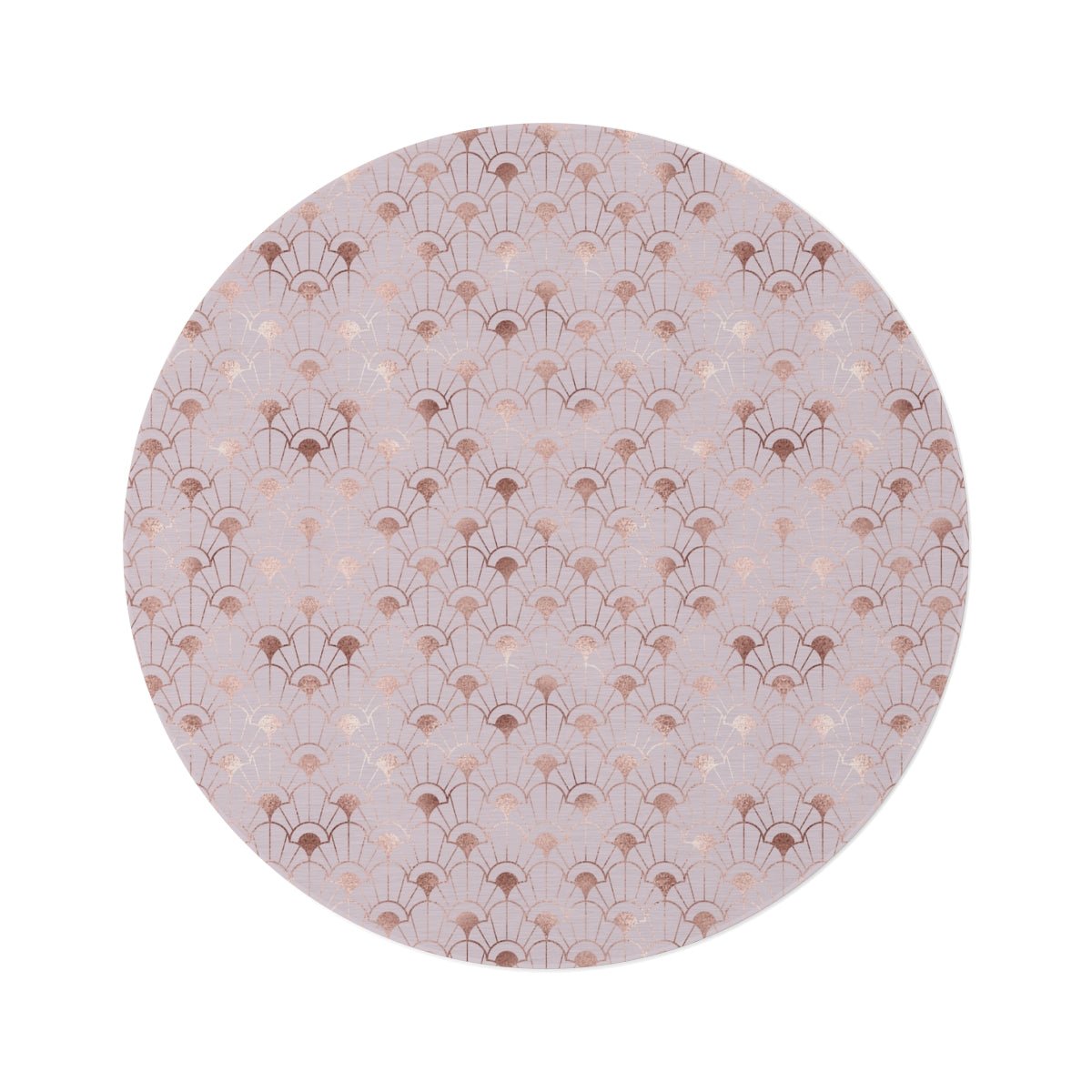 Rose Gold Art Deco Round Rug - Puffin Lime