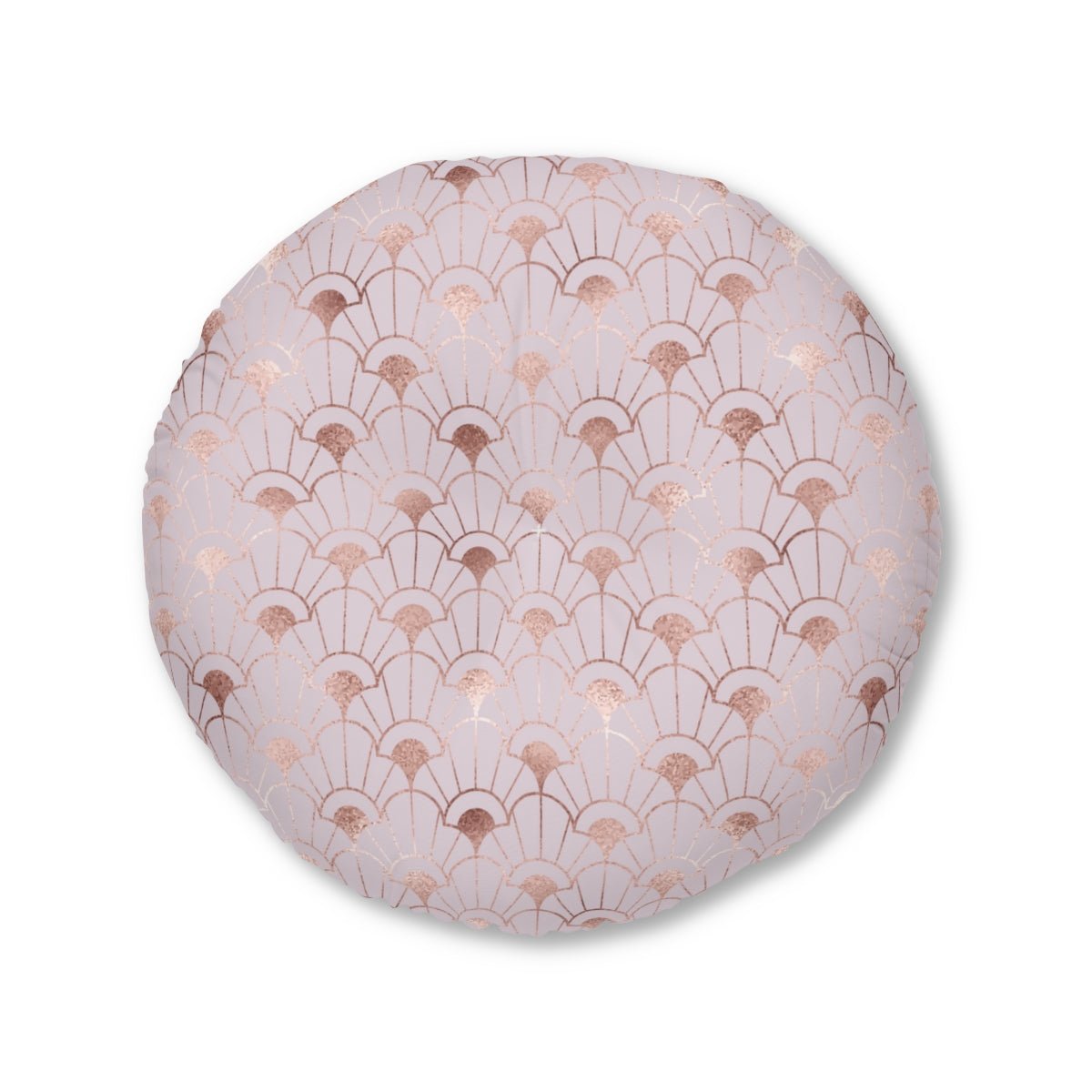 Rose Gold Art Deco Round Tufted Floor Pillow - Puffin Lime