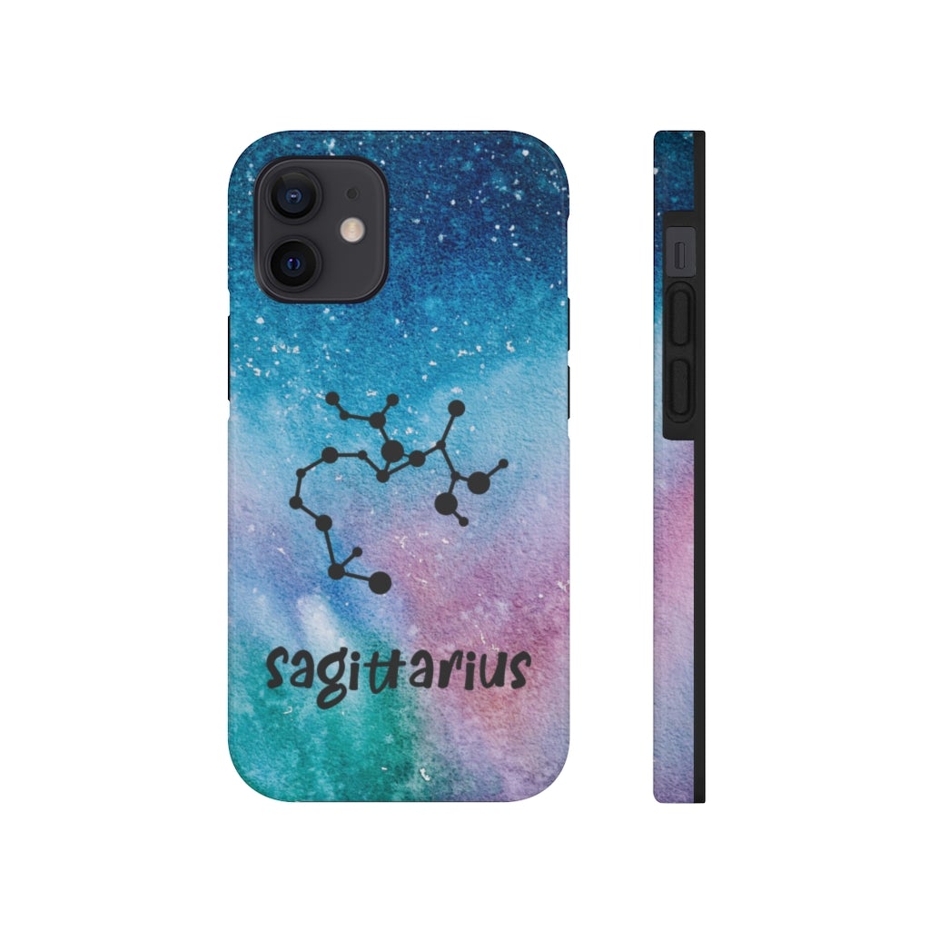 Sagittarius Zodiac Blue Green Pink Galaxy Phone Case - Puffin Lime