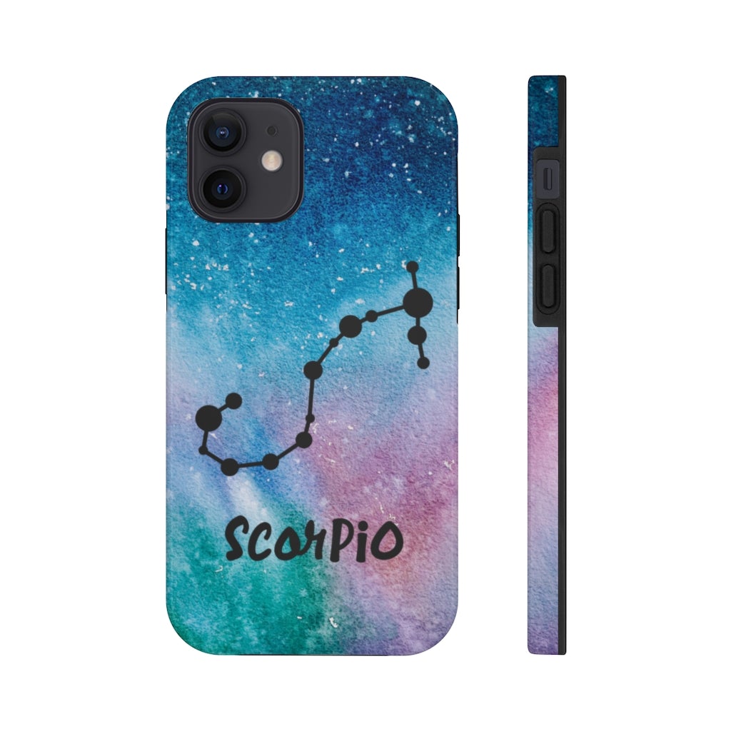 Scorpio Zodiac Blue Green Pink Galaxy Phone Case - Puffin Lime