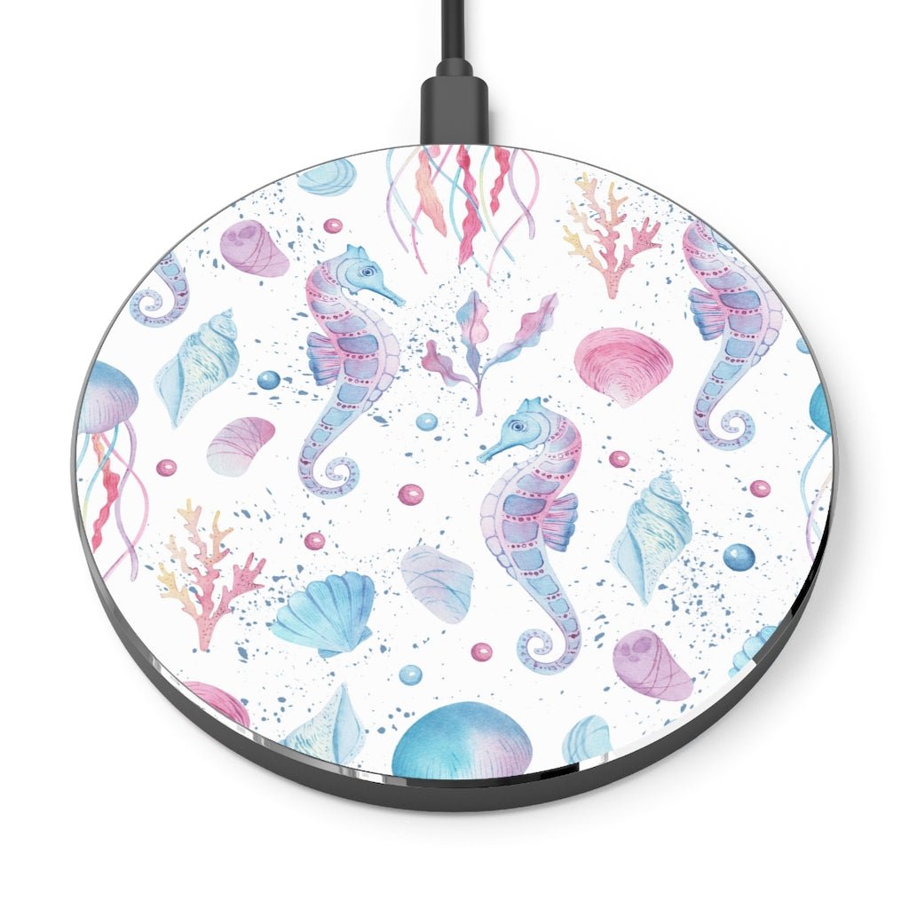 Seashells and Seahorses Wireless Charger - Puffin Lime
