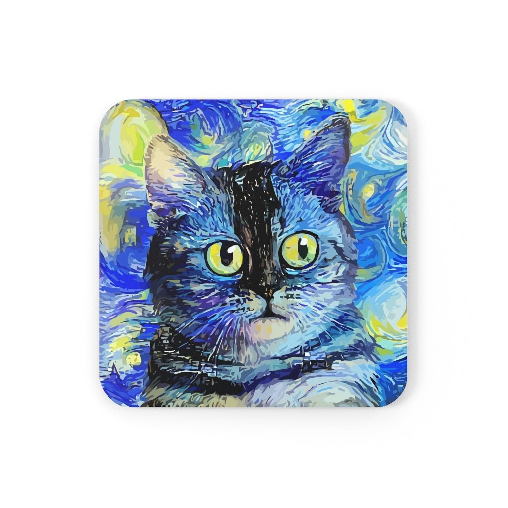 Serious Cat Corkwood Coaster Set - Puffin Lime