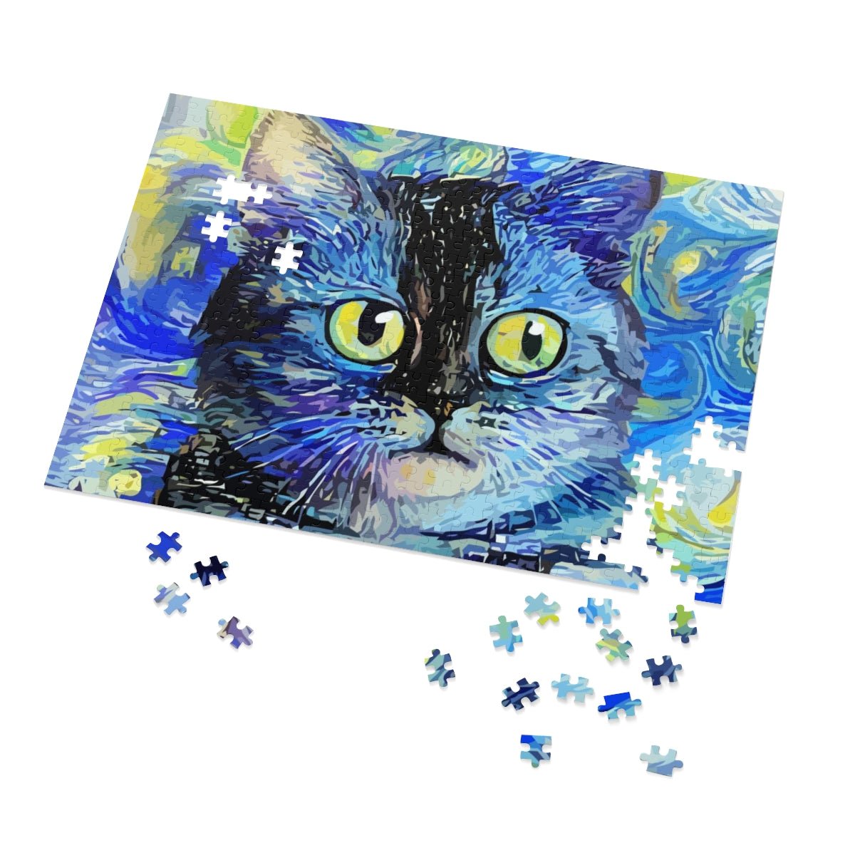 Serious Cat Jigsaw Puzzle (30, 110, 252, 500,1000-Piece) - Puffin Lime