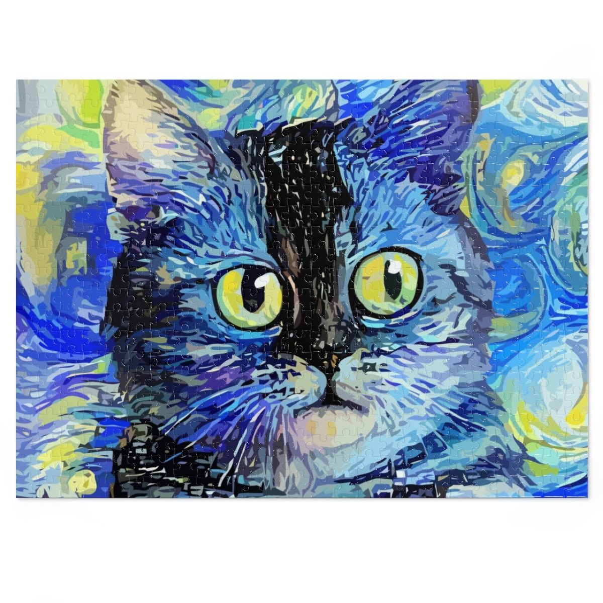 Serious Cat Jigsaw Puzzle (30, 110, 252, 500,1000-Piece) - Puffin Lime