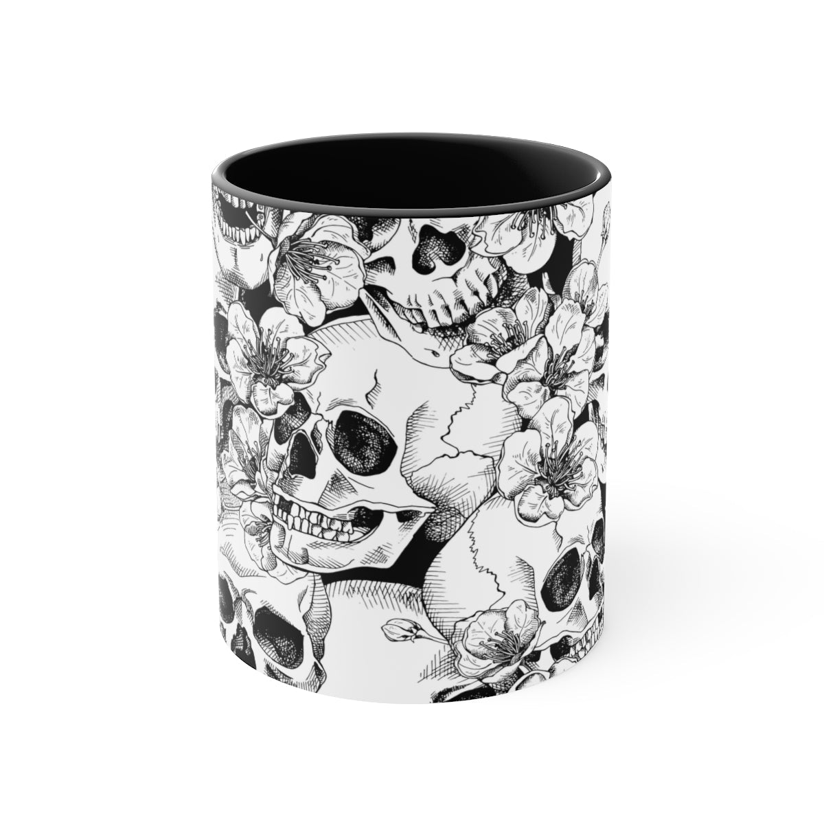 Skulls and Flowers Coffee Mug - Puffin Lime