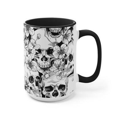 Skulls and Flowers Coffee Mug - Puffin Lime