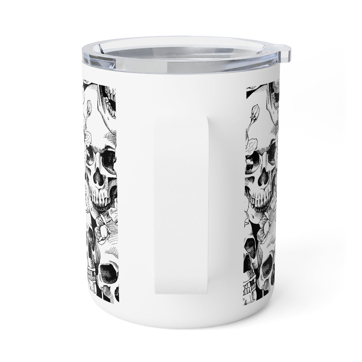 Skulls and Flowers Insulated Coffee Mug - Puffin Lime