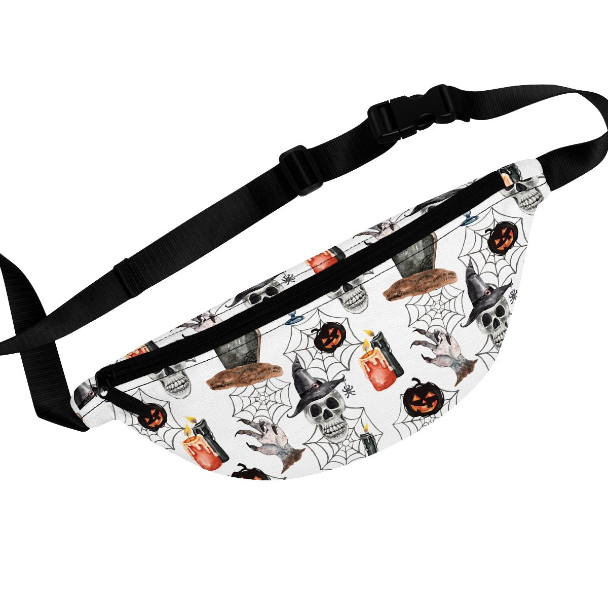 Skulls and Pumpkins Fanny Pack - Puffin Lime