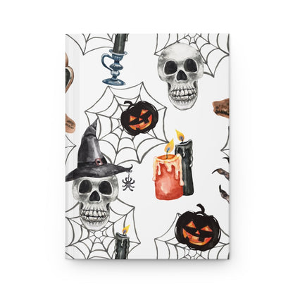 Skulls and Pumpkins Hardcover Journal Matte - Puffin Lime