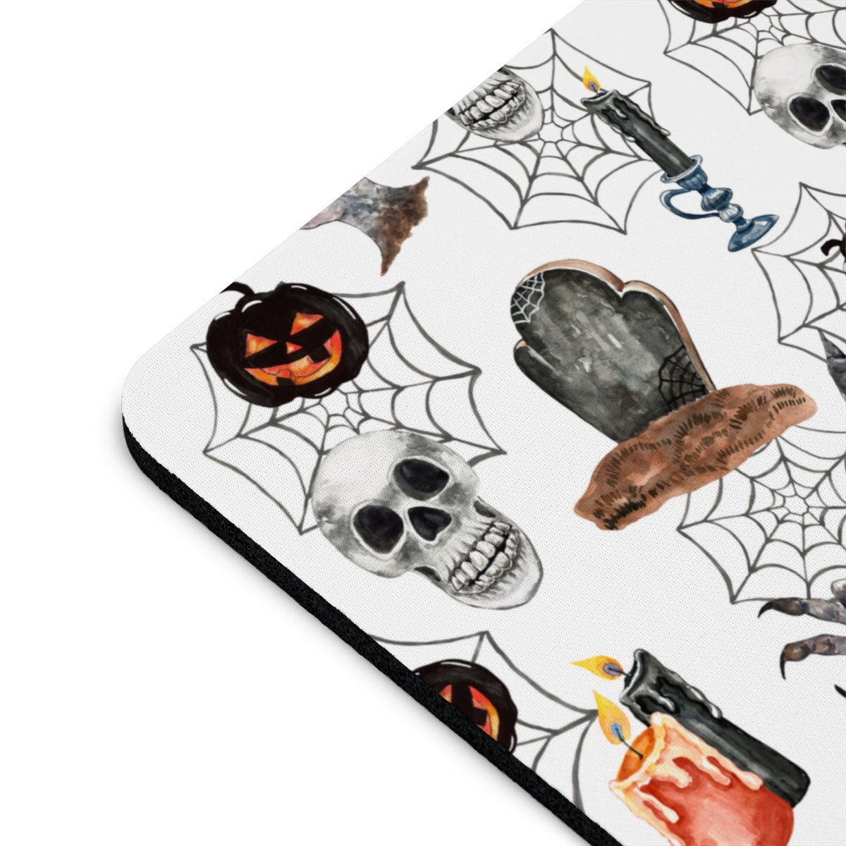 Skulls and Pumpkins Mouse Pad - Puffin Lime