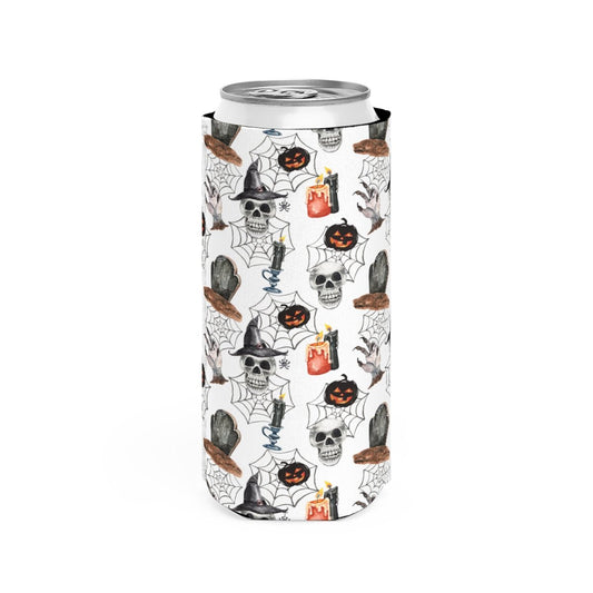 Skulls and Pumpkins Slim Can Cooler - Puffin Lime