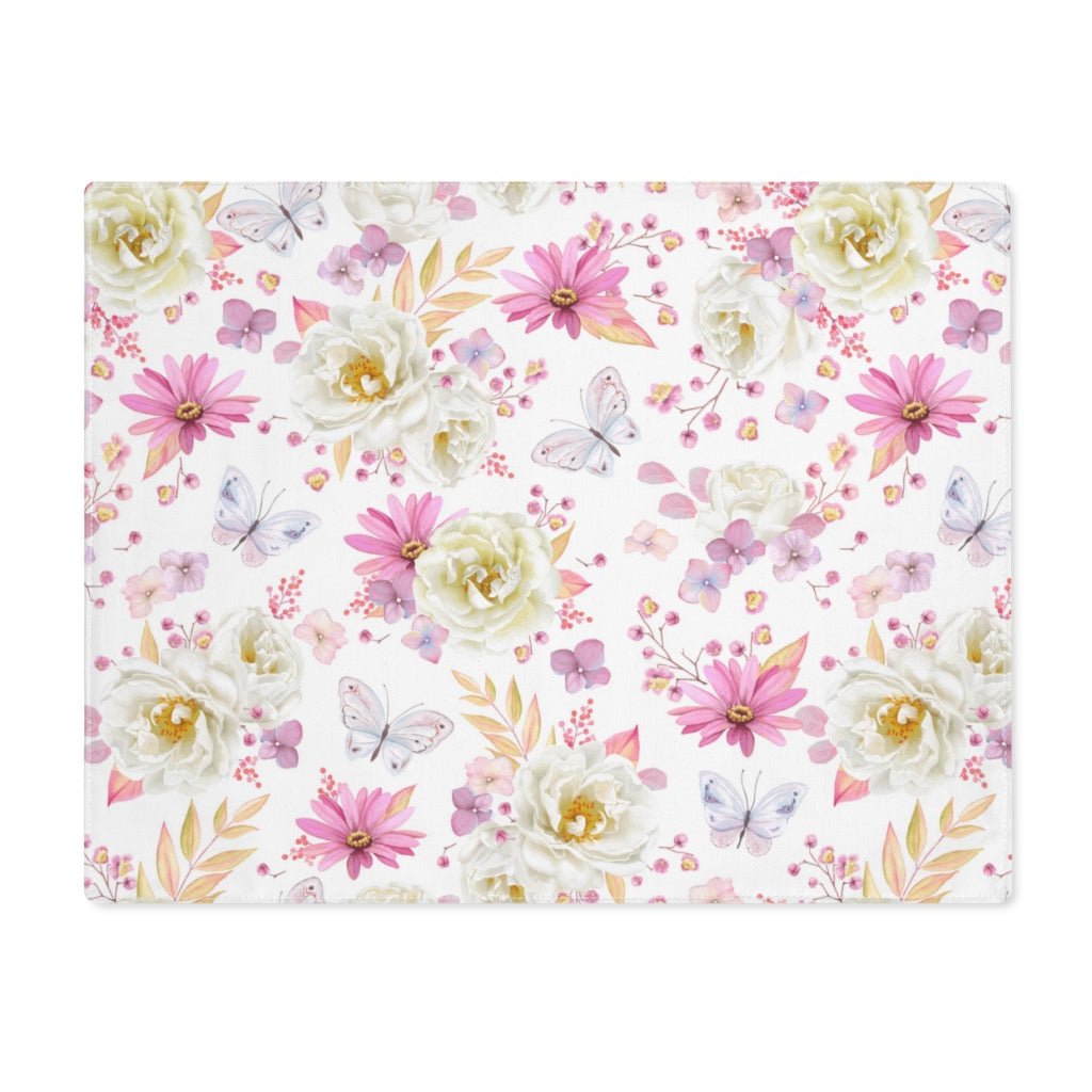Spring Butterflies and Roses Placemat - Puffin Lime