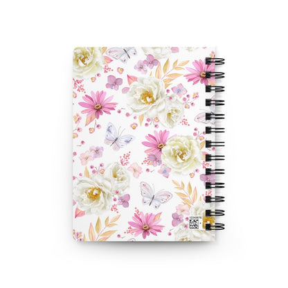 Spring Butterflies and Roses Spiral Bound Journal - Puffin Lime