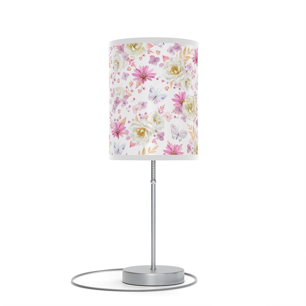 Spring Butterflies and Roses Table Lamp - Puffin Lime