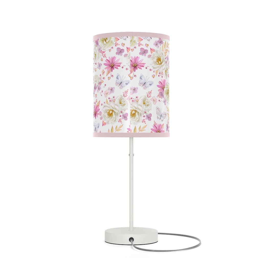 Spring Butterflies and Roses Table Lamp - Puffin Lime