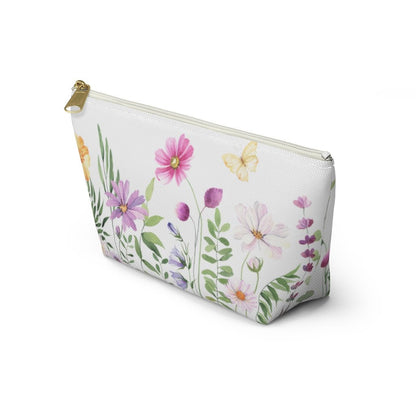 Spring Flower Garden Accessory Pouch w T-bottom - Puffin Lime