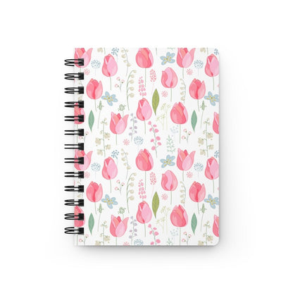 Spring Pink Tulips Spiral Bound Journal - Puffin Lime