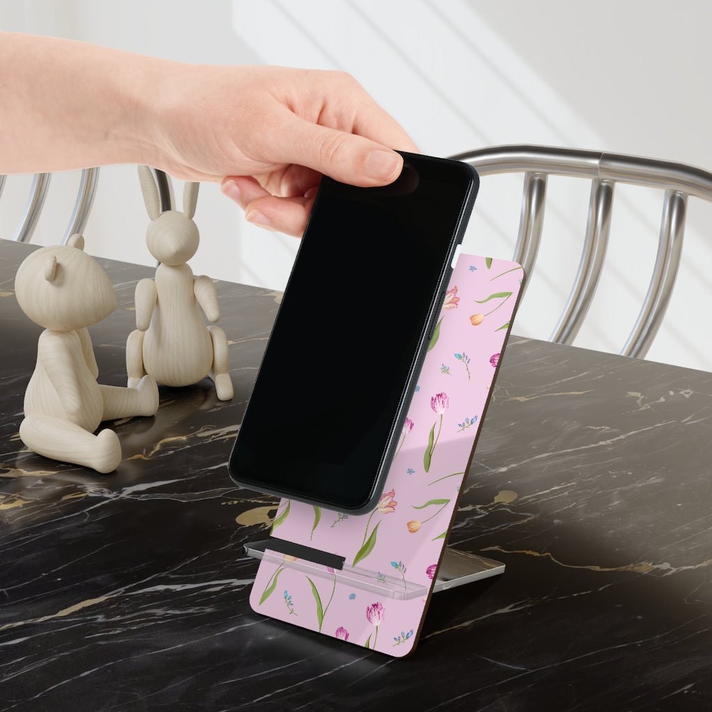 Spring Tulips Mobile Display Stand for Smartphones - Puffin Lime