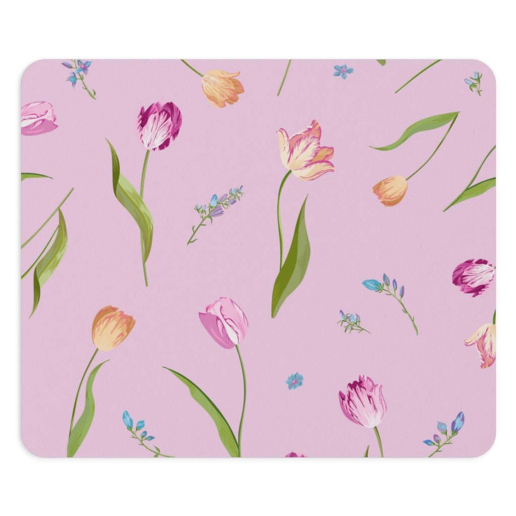 Spring Tulips Mouse Pad - Puffin Lime