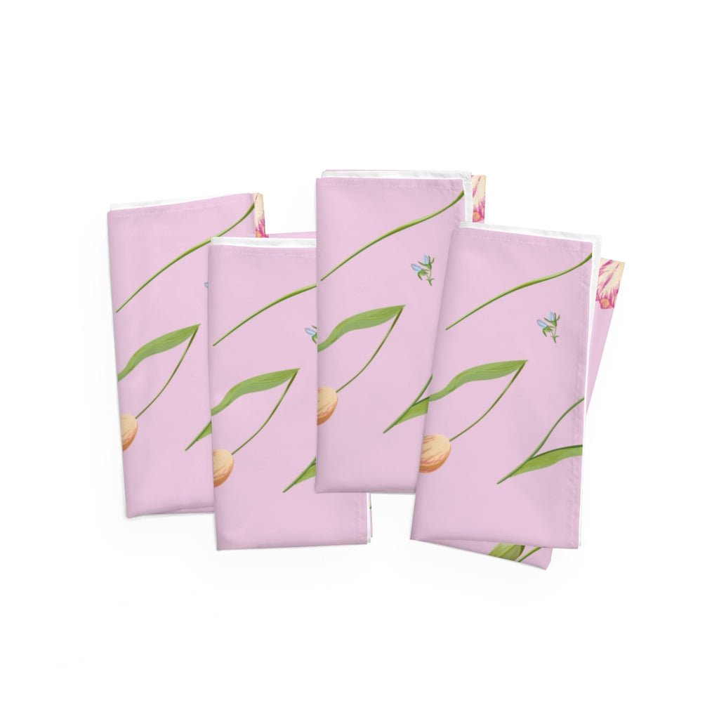 Spring Tulips Napkins Set of Four - Puffin Lime