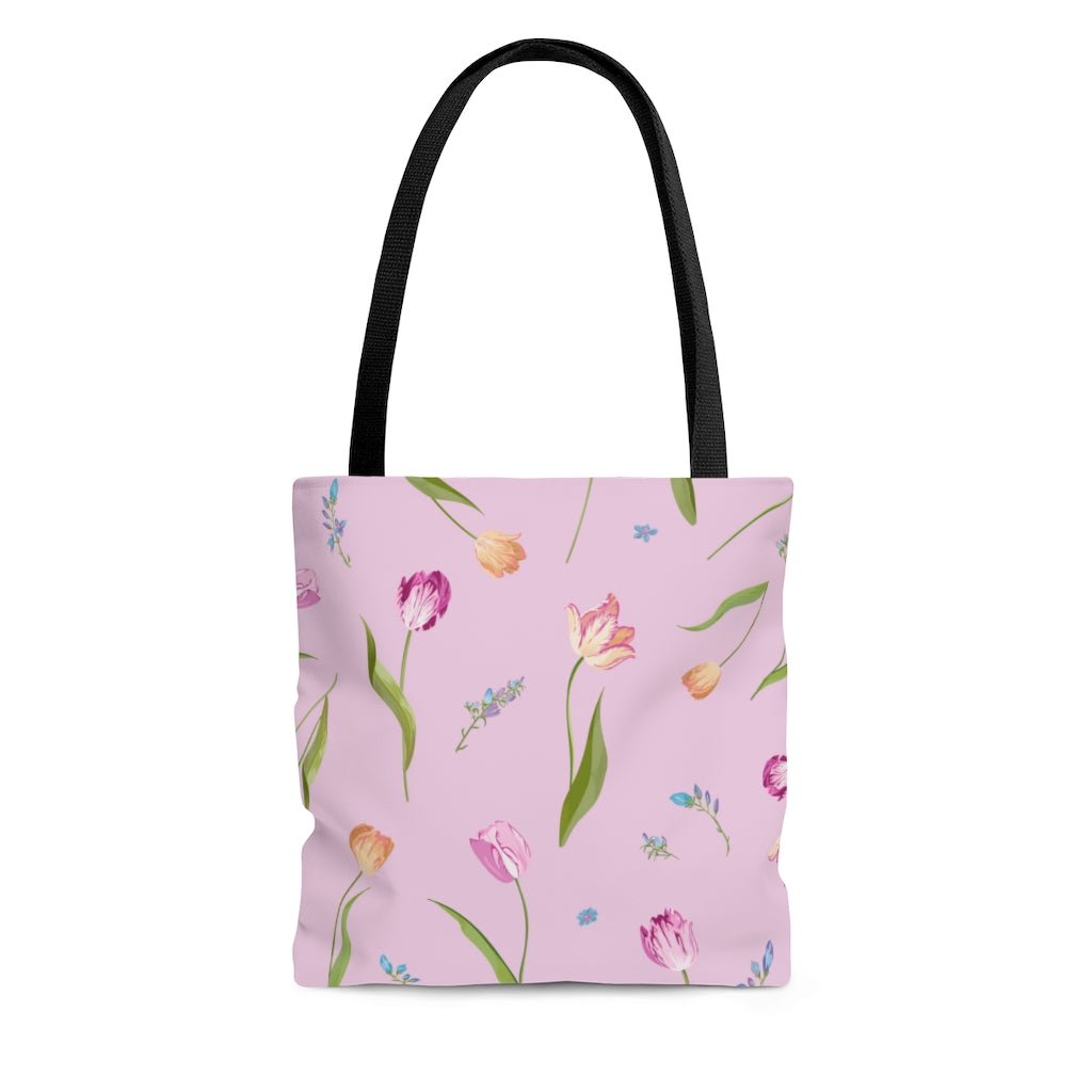 Spring Tulips Tote Bag - Puffin Lime