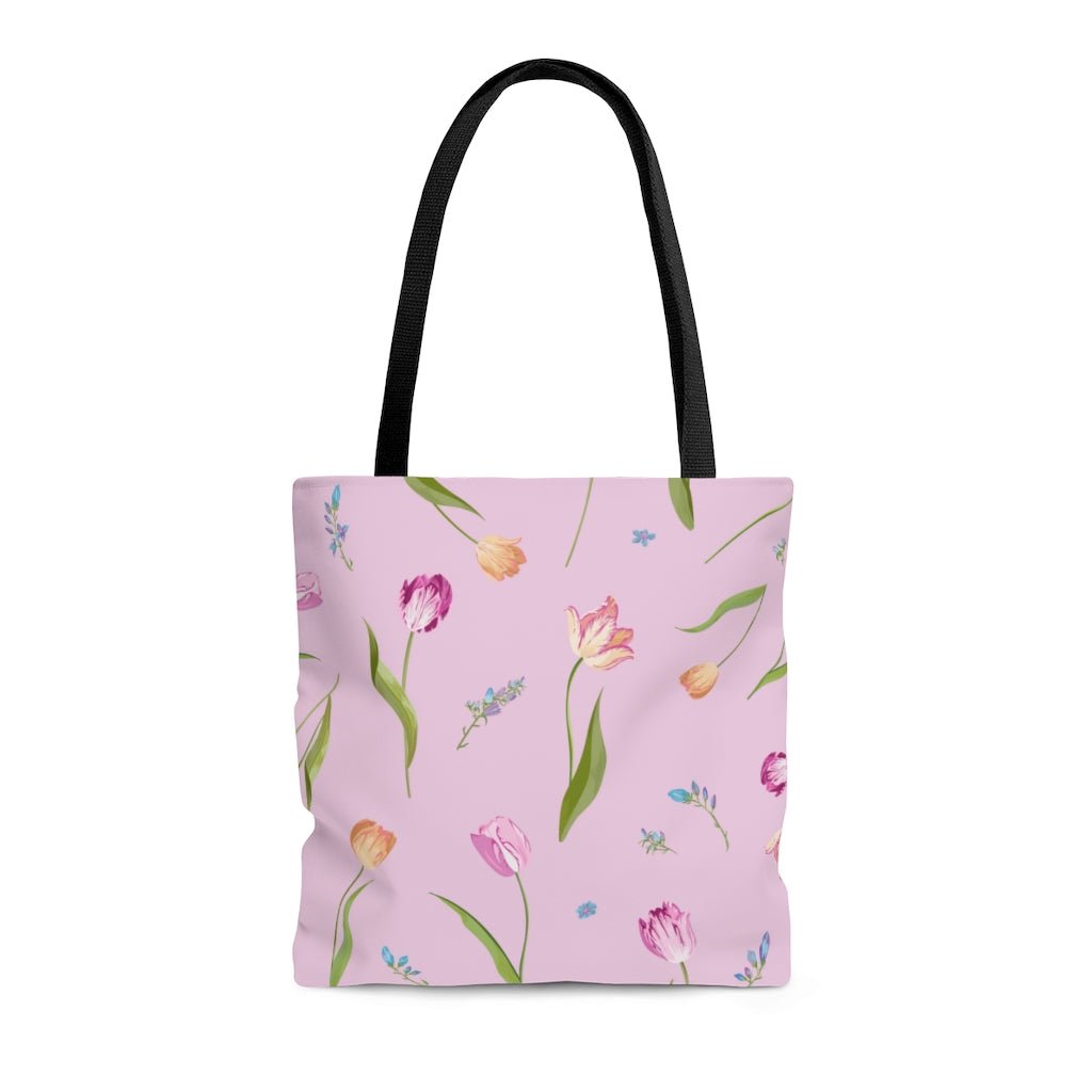 Spring Tulips Tote Bag - Puffin Lime