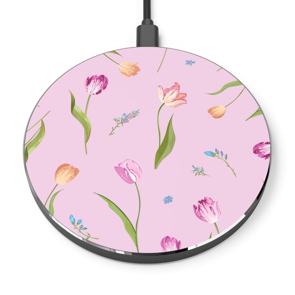 Spring Tulips Wireless Charger - Puffin Lime
