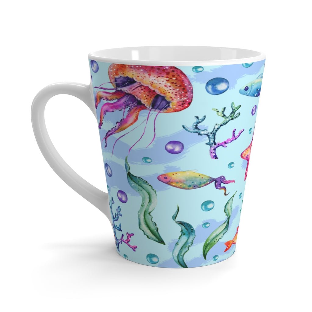 Starfish and Bubbles Latte Mug - Puffin Lime