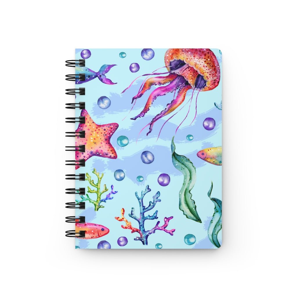 Starfish and Bubbles Spiral Bound Journal - Puffin Lime