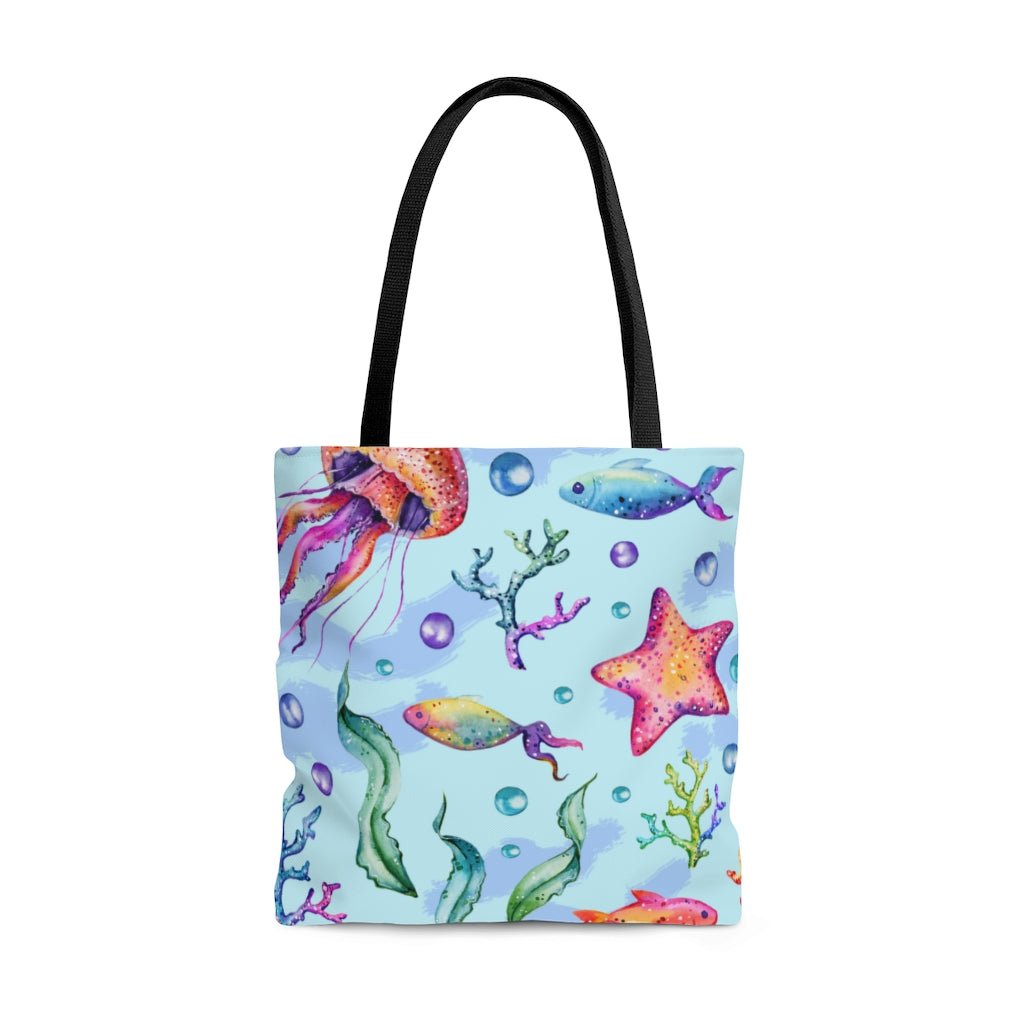 Starfish and Bubbles Tote Bag - Puffin Lime