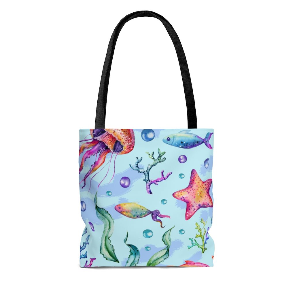 Starfish and Bubbles Tote Bag - Puffin Lime