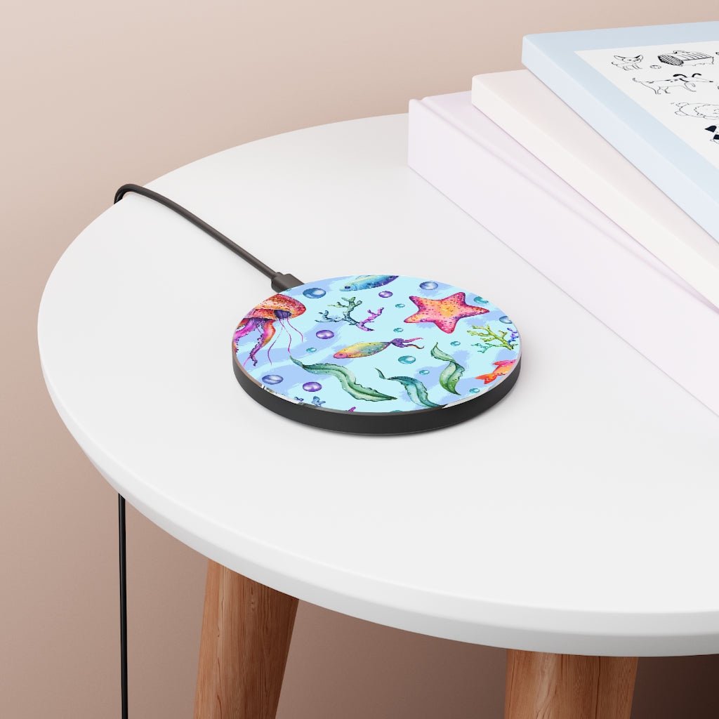 Starfish and Bubbles Wireless Charger - Puffin Lime