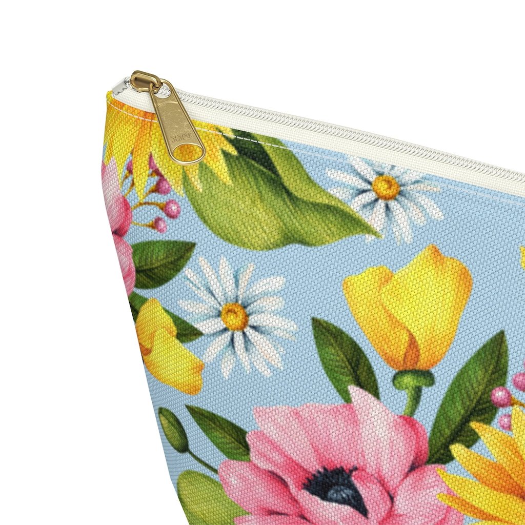 Sunflowers Accessory Pouch w T-bottom - Puffin Lime