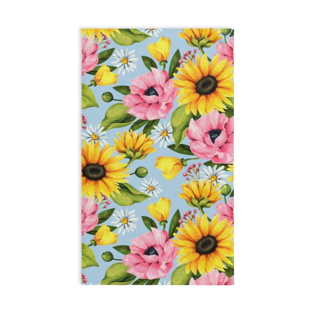 Sunflowers Hand Towel - Puffin Lime