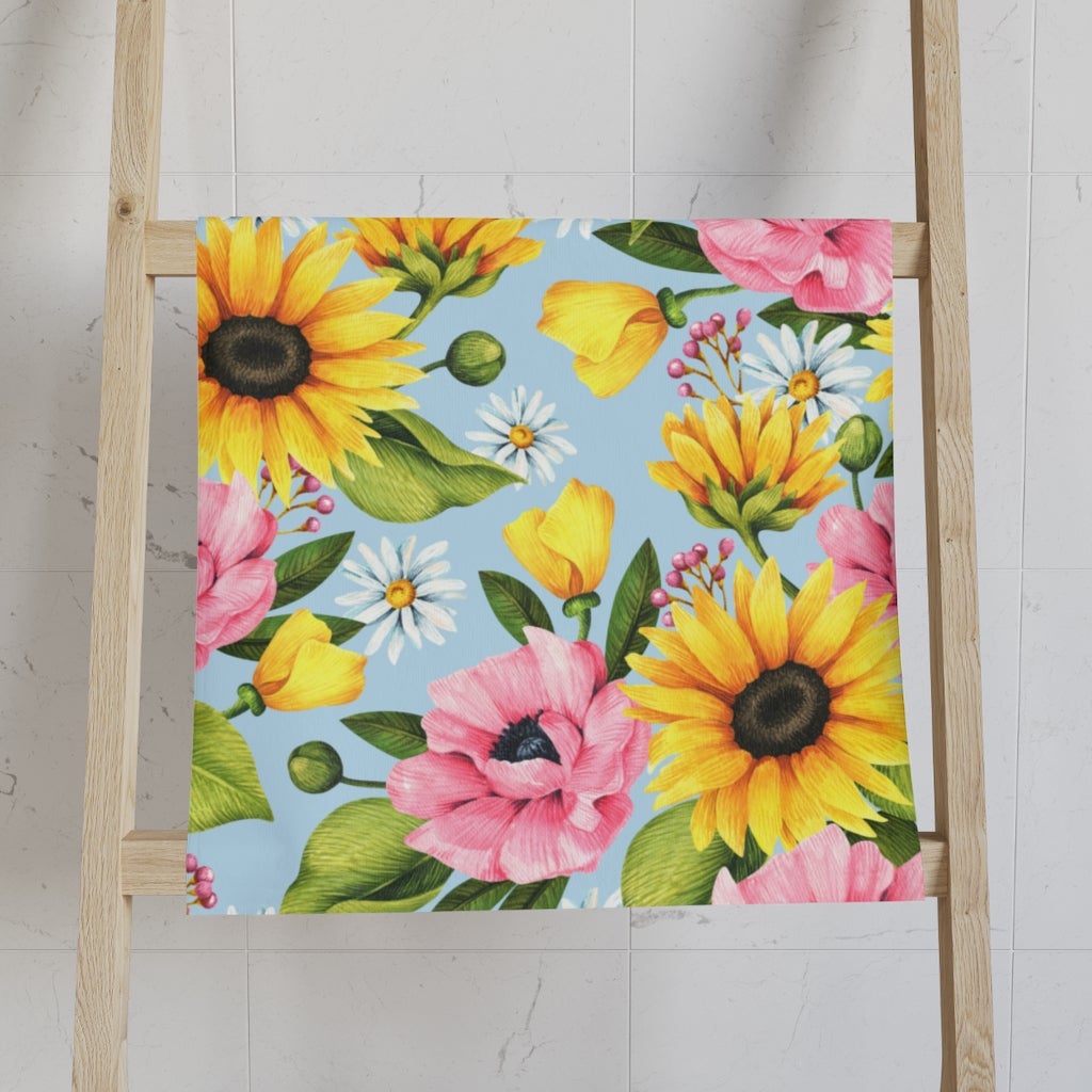 Sunflowers Hand Towel - Puffin Lime