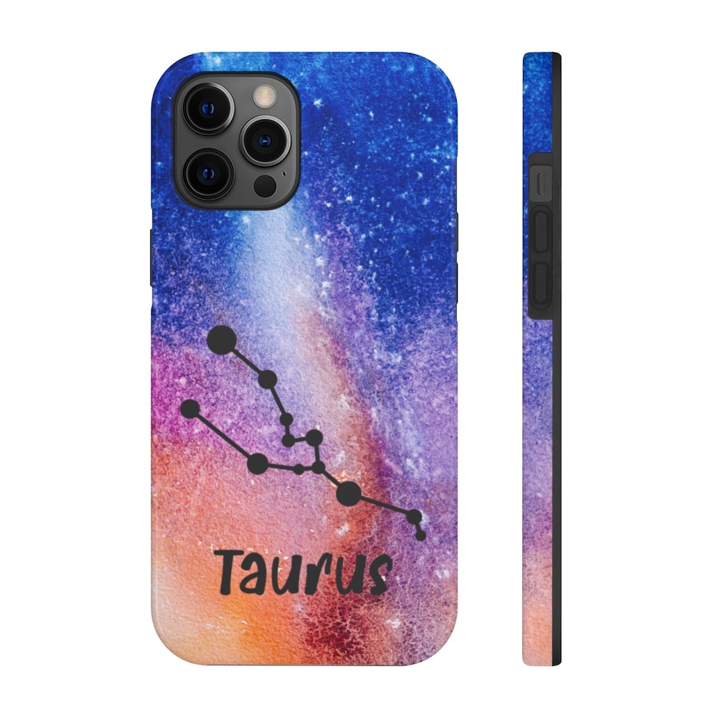 Taurus Pink Galaxy Zodiac Sign Phone Case - Puffin Lime