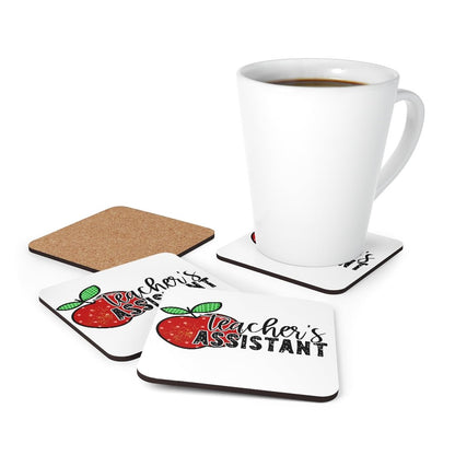 Teacher's Assistant Corkwood Coaster Set - Puffin Lime