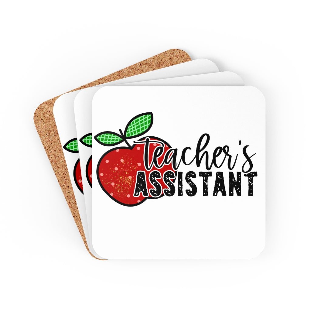 Teacher's Assistant Corkwood Coaster Set - Puffin Lime