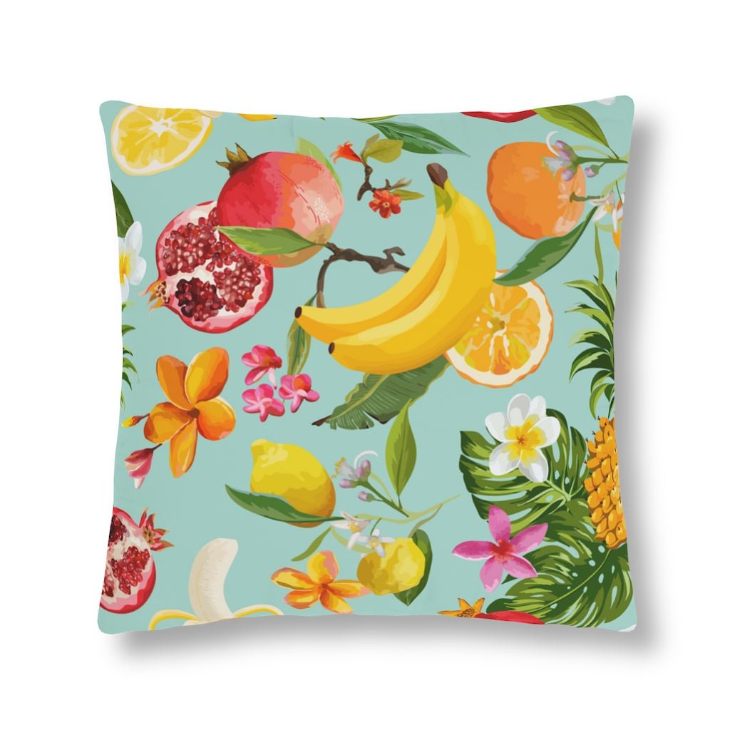 Tropical Fruits Outdoor Pillow - Puffin Lime
