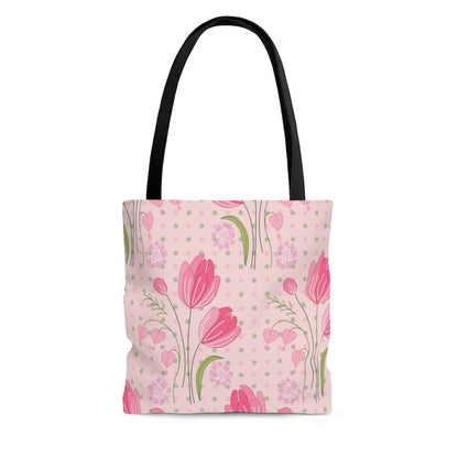 Tulips and Polka Dots Tote Bag - Puffin Lime