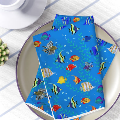 Underwater Life Fabric Napkins - Puffin Lime