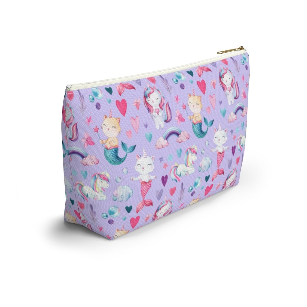 Unicorn Cats Accessory Pouch w T-bottom - Puffin Lime