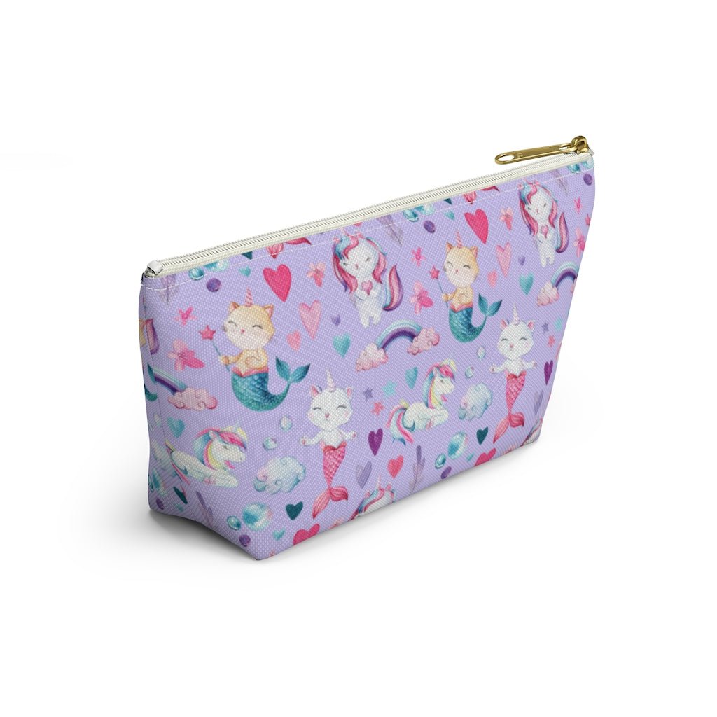 Unicorn Cats Accessory Pouch w T-bottom - Puffin Lime