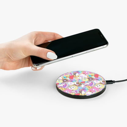 Unicorn Cats and Watermelons Wireless Charger - Puffin Lime