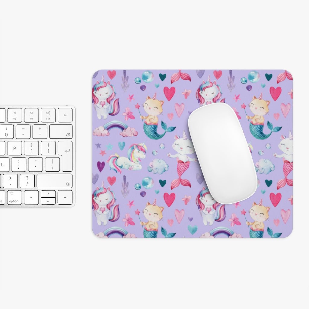Unicorn Cats Mouse Pad - Puffin Lime