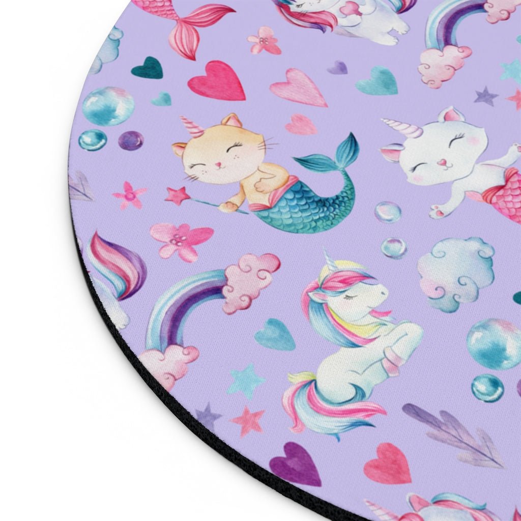 Unicorn Cats Mouse Pad - Puffin Lime