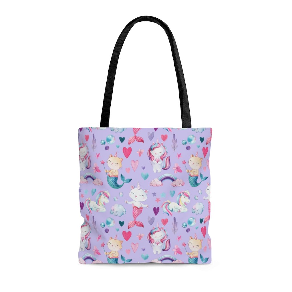 Unicorn Cats Tote Bag - Puffin Lime